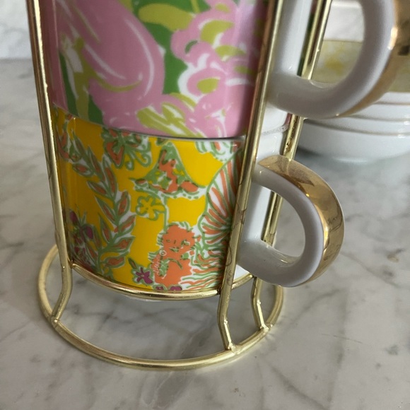 Lilly Pulitzer for Target Espresso Cups nwt original mug stacking set - Picture 6 of 8